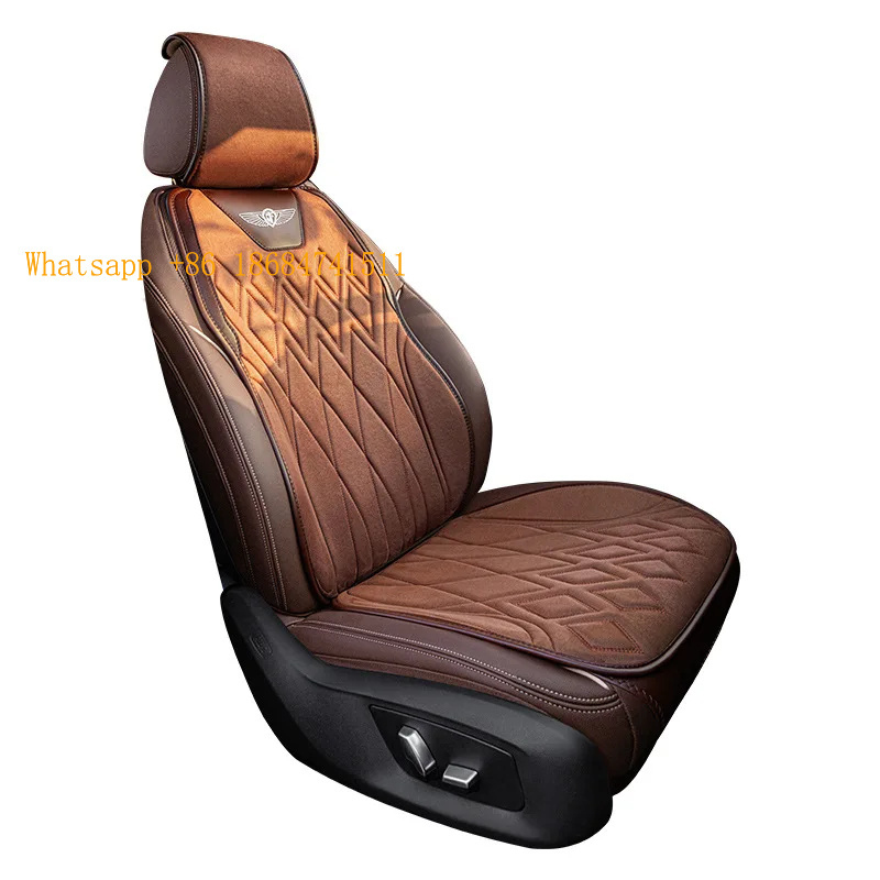 Leather Car Seat Covers Full Set Universal - Premium Weiche Wildleder-Autositzbezüge, Komplettes 5er-Set mit