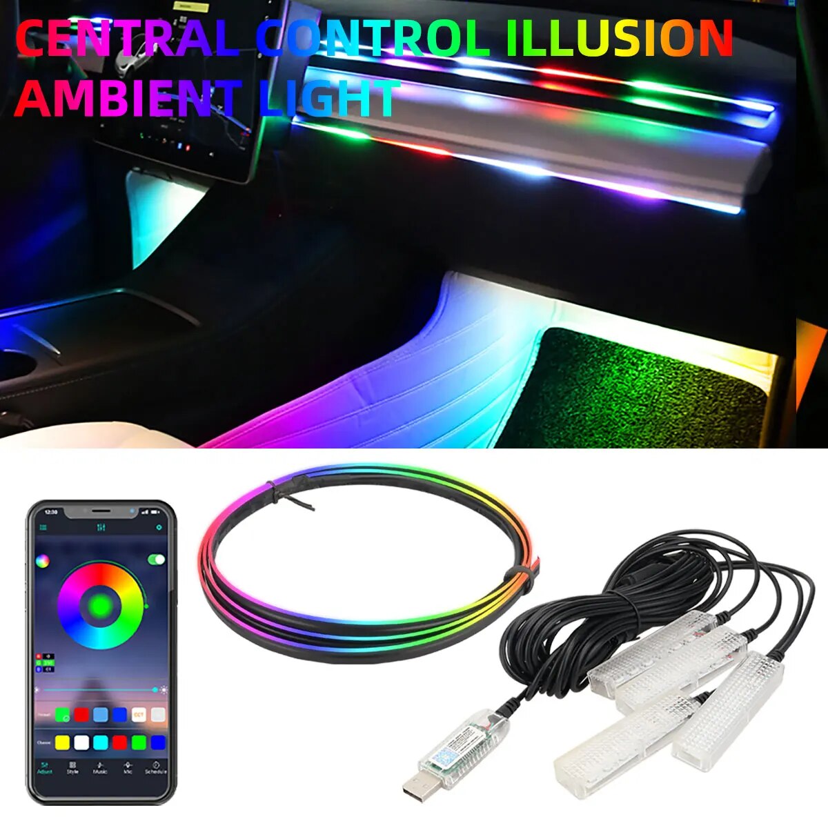 4 in 1 6 in 1 Symphonie Auto g – Led Ambient Interior Car Lights App Control Bewertung und Preis